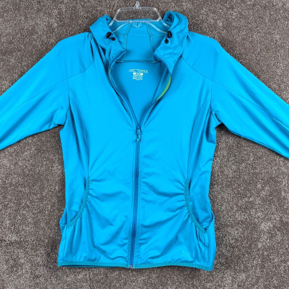 Arcteryx Womens Full‎ Zip Hoodie Teal Lightweight Athletic Jacket Size M